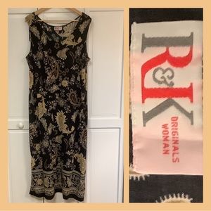 Vintage R & K Originals woman floral paisley maxi dress suspect size LG-XLG